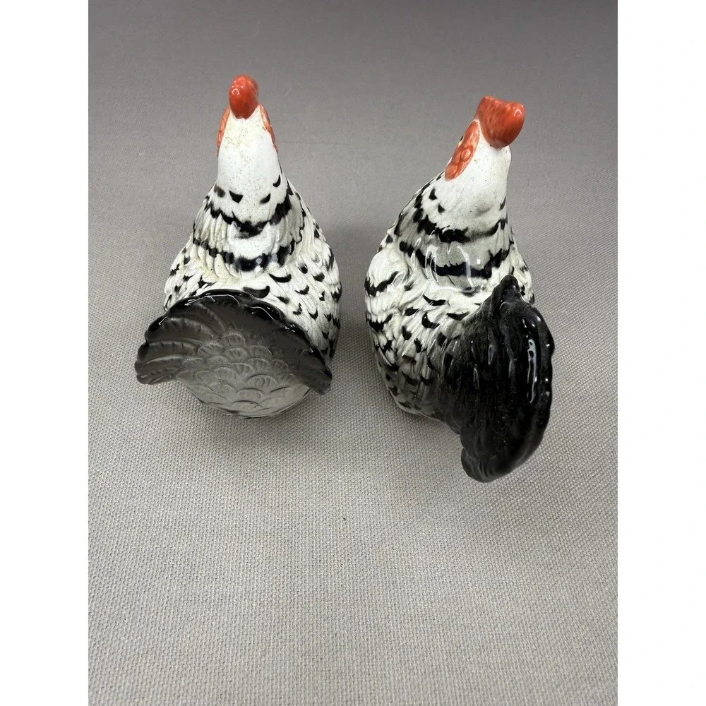Vintage Otagiri Japan Cat  Salt and Pepper Shaker Handcrafted White/Blue